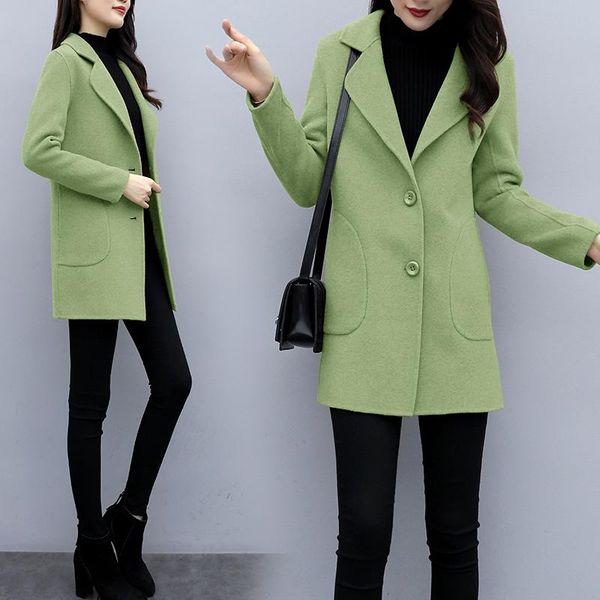 women's wool & blends elegant turn-down collar harajuku slim overcoats women 2021 autumn long-sleeved jacket casual 4-color office lady, Black
women's wool & blends elegant turn-down collar harajuku slim overcoats women 2021 autumn long-sleeved jacket casual 4-color office lady, Black