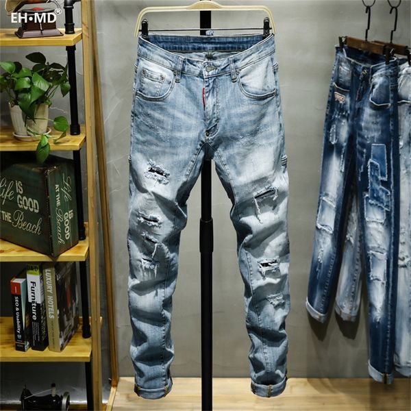 eh · md® triple stitching jeans men's large leather label soft casual cotton loose scratch trousers holes red ears 2020 high-end q0105, Black;white
eh · md® triple stitching jeans men's large leather label soft casual cotton loose scratch trousers holes red ears 2020 high-end q0105, Black;white