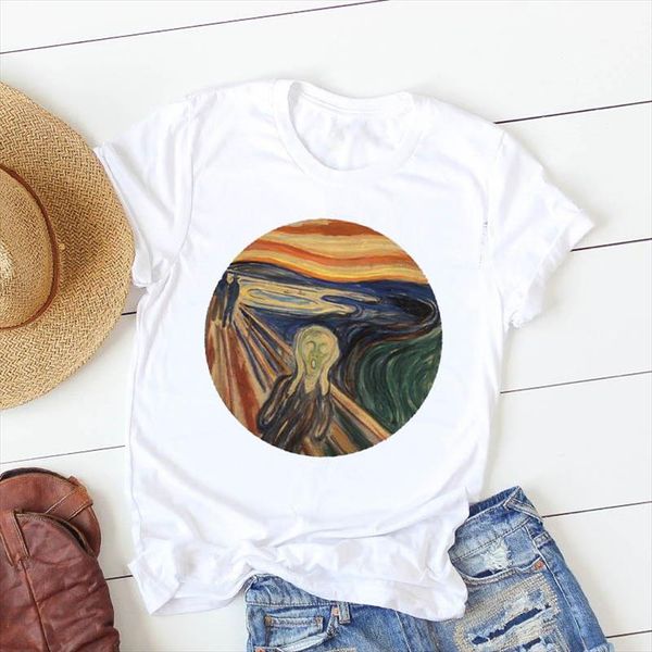 women t shirt vintage oil pantiing printed tshirt women short sleeve o neck tee shirt ladies female clothes graphic t shirt, White
women t shirt vintage oil pantiing printed tshirt women short sleeve o neck tee shirt ladies female clothes graphic t shirt, White