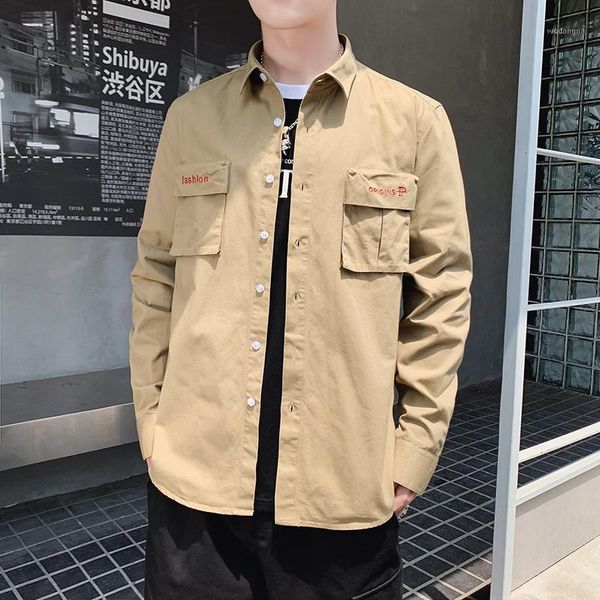 mens shirts long sleeve cotton casual shirt turn-down collar text embroidered pocket cargo shirts white black khaki size -3xl1
mens shirts long sleeve cotton casual shirt turn-down collar text embroidered pocket cargo shirts white black khaki size -3xl1