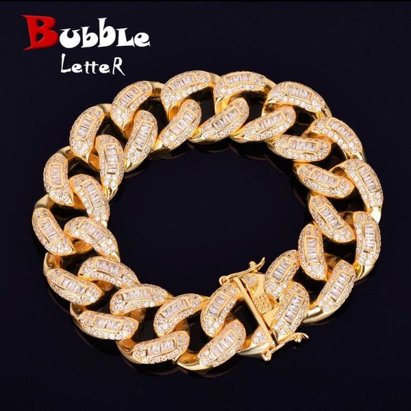 22mm baguette zircon miami cuban link bracelet iced out men's hip hop street rock jewelry gold color chain 7" 8, Black
22mm baguette zircon miami cuban link bracelet iced out men's hip hop street rock jewelry gold color chain 7" 8, Black