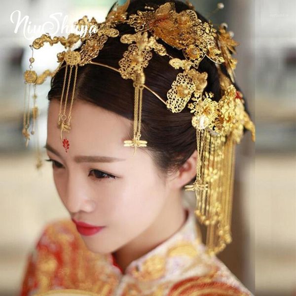 hair clips & barrettes niushuya traditional chinese bride headdress headband gold long tassel hairpins hairwear forehead wedding accessories, Golden;silver
hair clips & barrettes niushuya traditional chinese bride headdress headband gold long tassel hairpins hairwear forehead wedding accessories, Golden;silver