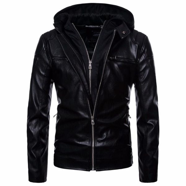 new men pu leather jacket coats classic punk motorcycle biker hooded jacket coat jaqueta de couro jaqueta masculina couro male, Black
new men pu leather jacket coats classic punk motorcycle biker hooded jacket coat jaqueta de couro jaqueta masculina couro male, Black