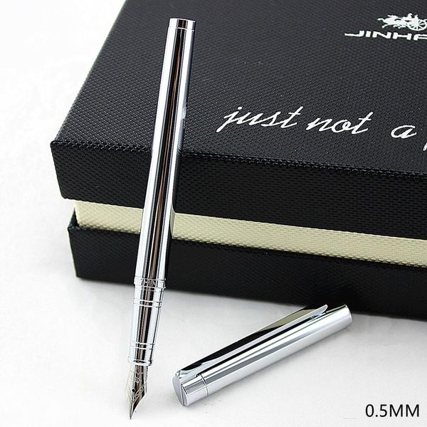 

jinhao 126 fountain pen 0.5mm nib caligraphy pen metal ink pens for writing metal student school supplies