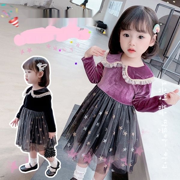 gab5r girlsdress 2020 autumn new korean children's of version style foreign velvet pointed star five princess dress princess skirt autu, Black;gray
gab5r girlsdress 2020 autumn new korean children's of version style foreign velvet pointed star five princess dress princess skirt autu, Black;gray