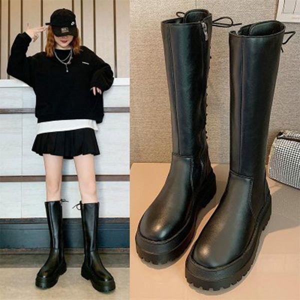 woman chunky boots women platfrom motorcycle boots ladies knee high female non slip lace up mid heels women's zip shoes, Black
woman chunky boots women platfrom motorcycle boots ladies knee high female non slip lace up mid heels women's zip shoes, Black