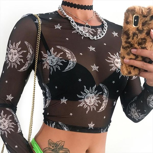 maan en galaxy печати zomer 2020 mesh тенниска lange mouw vrouwen gothic crop top gebreide slanke transparante sexy футболки, White
maan en galaxy печати zomer 2020 mesh тенниска lange mouw vrouwen gothic crop top gebreide slanke transparante sexy футболки, White
