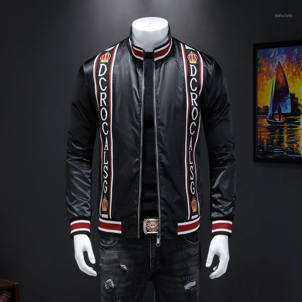 men's bomber jacket men casual slim fit coat luxury embroidery printing jacket fashion male outerwear streetwear brand clothing1, Black;brown
men's bomber jacket men casual slim fit coat luxury embroidery printing jacket fashion male outerwear streetwear brand clothing1, Black;brown