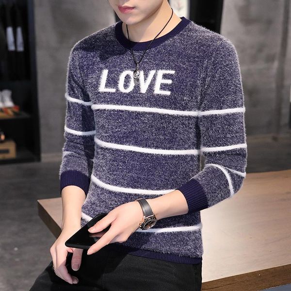 2020 men's sweater pullover man sweaters striped new casual round neck sweater korean style trendy personality handsome wear, White;black
2020 men's sweater pullover man sweaters striped new casual round neck sweater korean style trendy personality handsome wear, White;black