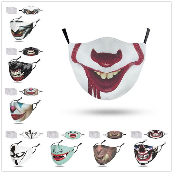 with 2 filters halloween christmas clown face mask designers fashion masks fanny facemask dust-proof windproof party masks f102304
with 2 filters halloween christmas clown face mask designers fashion masks fanny facemask dust-proof windproof party masks f102304