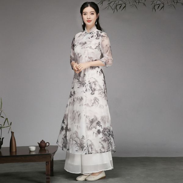 chinese style women's clothing chinese black and white skirt skirt cheongsam skirtink painting cheongsam dress zen tea suit women, Black;gray
chinese style women's clothing chinese black and white skirt skirt cheongsam skirtink painting cheongsam dress zen tea suit women, Black;gray