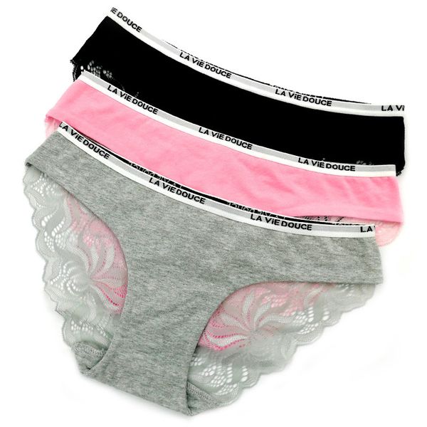 new women's underwear lace letter belt cotton comfortable traceless briefs for women, Black;pink
new women's underwear lace letter belt cotton comfortable traceless briefs for women, Black;pink