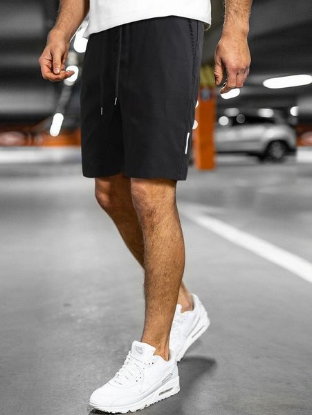 men drawstring waist shorts u6bd#, Black 
men drawstring waist shorts u6bd#, Black