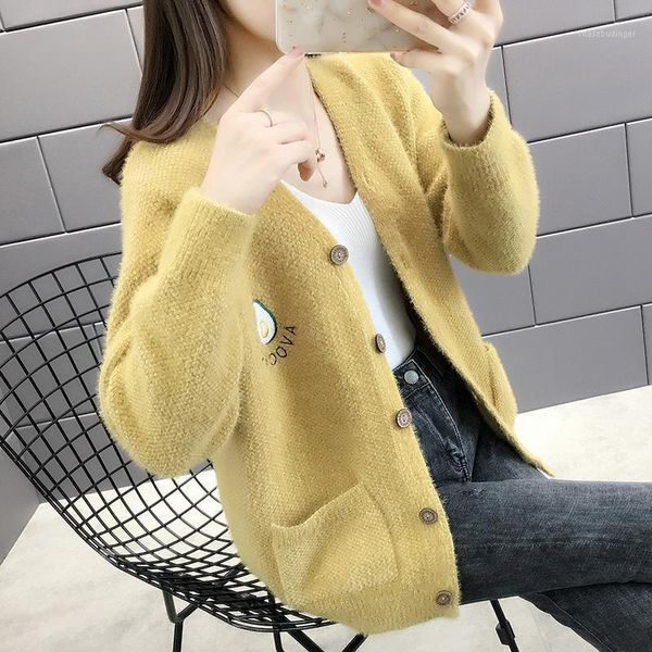 2020 spring and autumn new imitation mink velvet women's coat all-match net red knitted cardigan korean short outer sweater1, White
2020 spring and autumn new imitation mink velvet women's coat all-match net red knitted cardigan korean short outer sweater1, White