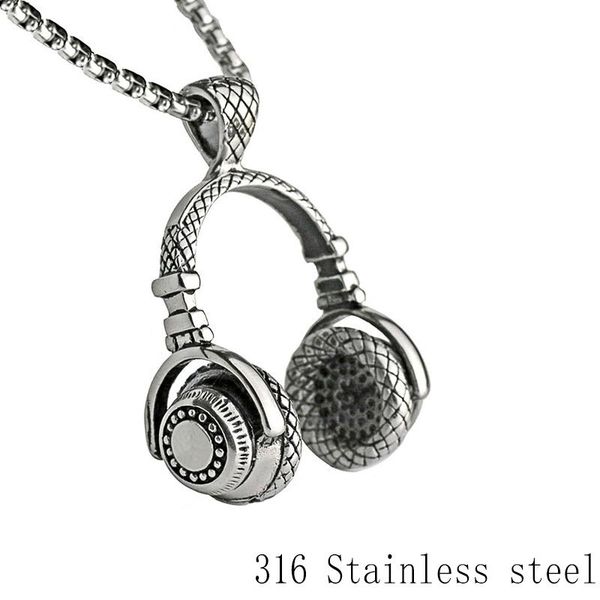 men rock headset necklace headset mens man stainless steel music dj headphone pendant for men male punk retro trendy jewelry, Silver
men rock headset necklace headset mens man stainless steel music dj headphone pendant for men male punk retro trendy jewelry, Silver