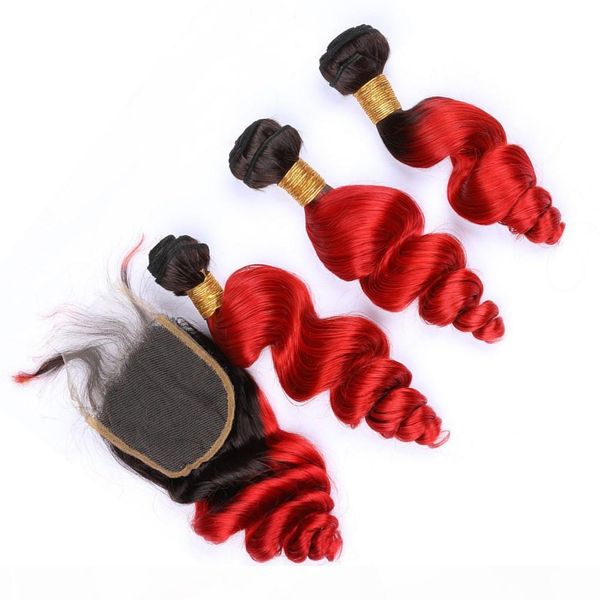 bright red ombre loose wave 3bundles brazilian hair with closure #1b red ombre human hair weaves with 4x4 lace front closure 4pcs lot, Black;brown
bright red ombre loose wave 3bundles brazilian hair with closure #1b red ombre human hair weaves with 4x4 lace front closure 4pcs lot, Black;brown
