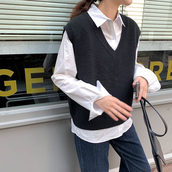 4colors 2019 autumn and winter korean style v neck knitted solid color sleeveless vest sweaters womens pullovers womens (x1086) c0127, White;black
4colors 2019 autumn and winter korean style v neck knitted solid color sleeveless vest sweaters womens pullovers womens (x1086) c0127, White;black