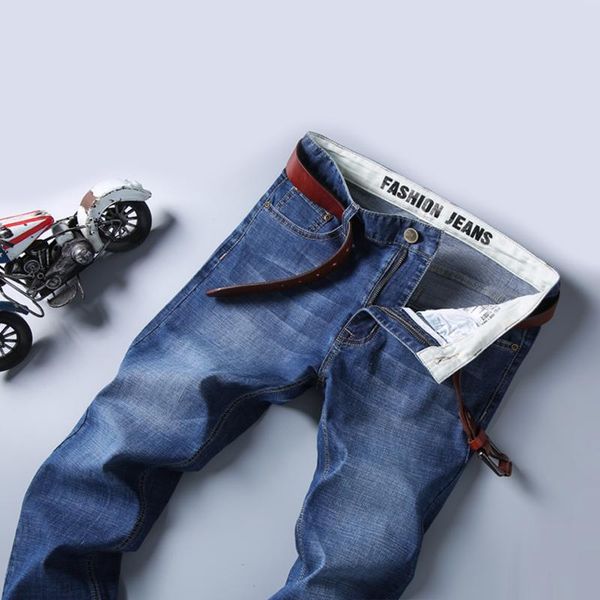 men's jeans men fashion business style slim straight pants cotton casual classic solid color denim trousers plus size 38 51 (no belt), Blue
men's jeans men fashion business style slim straight pants cotton casual classic solid color denim trousers plus size 38 51 (no belt), Blue