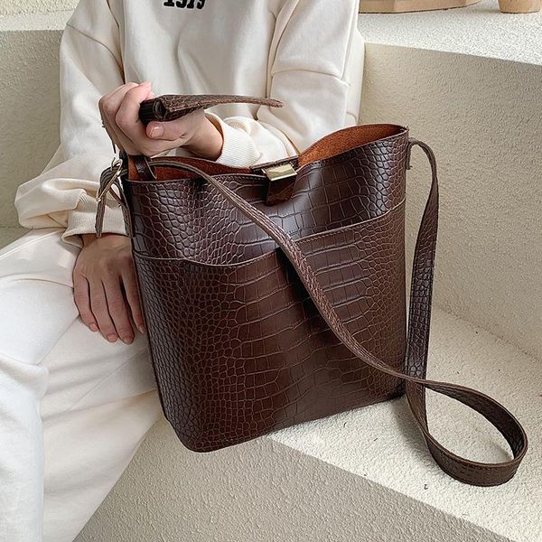 designer women handbag pu leather shoulder bag alligator leather purse ladies brown bag sets fashion female bucket bolsa
designer women handbag pu leather shoulder bag alligator leather purse ladies brown bag sets fashion female bucket bolsa