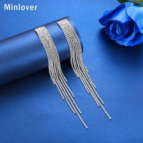 minlover summer long tassel earrings for women clear crystal bridal hanging drop earrings wedding jewelry gift meh10031, Silver
minlover summer long tassel earrings for women clear crystal bridal hanging drop earrings wedding jewelry gift meh10031, Silver