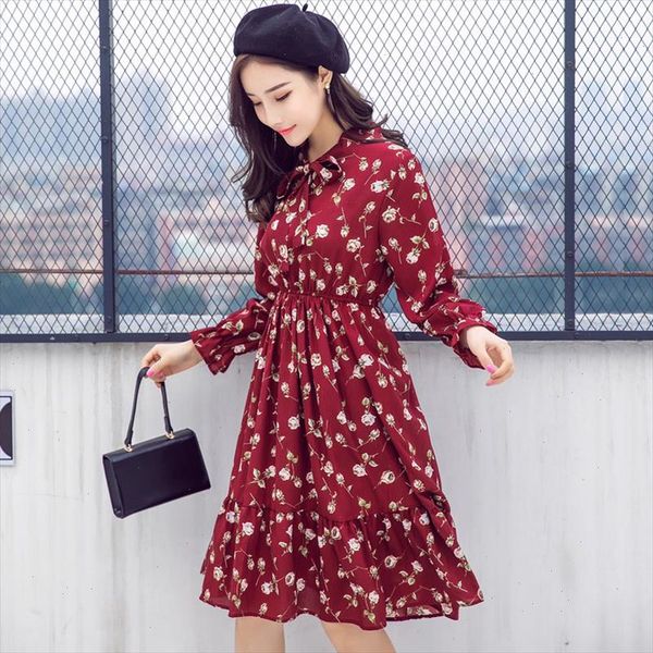 summer chiffon print dress vintage women floral long bowknot dresses spring full sleeve high waist a line dress vestido, Black;gray
summer chiffon print dress vintage women floral long bowknot dresses spring full sleeve high waist a line dress vestido, Black;gray