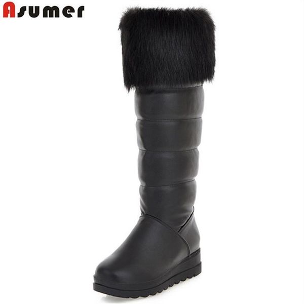 asumer plus size 34-42 warm snow boots thick fur platform women's winter boots flat heels knee high shoes woman, Black
asumer plus size 34-42 warm snow boots thick fur platform women's winter boots flat heels knee high shoes woman, Black
