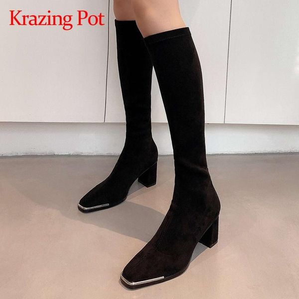 krazing pot big size square toe high heel classic colors simple stretch boots young lady streetwear fashion knee-high boots l8f1, Black
krazing pot big size square toe high heel classic colors simple stretch boots young lady streetwear fashion knee-high boots l8f1, Black