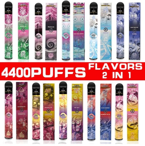 original vcan 4400 puffs 2in1 flavors disposable device big vapor 12ml vape pen honor r&m with strong battery fast ship by air cargo
original vcan 4400 puffs 2in1 flavors disposable device big vapor 12ml vape pen honor r&m with strong battery fast ship by air cargo
