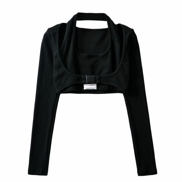 women's halter 2020 schoolbag style buckle short open navel thread long sleeve women fashion, Black;gray
women's halter 2020 schoolbag style buckle short open navel thread long sleeve women fashion, Black;gray