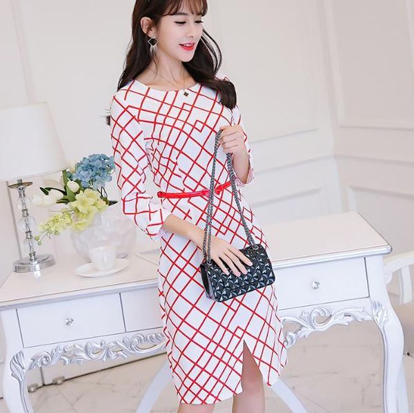 korean spring autumn dress women clothing slim show thin dress bodycon sleeve cute red white plaid mid fashion vestidos, Black;gray
korean spring autumn dress women clothing slim show thin dress bodycon sleeve cute red white plaid mid fashion vestidos, Black;gray