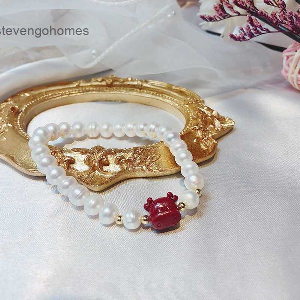 calf women's new natural pearl bracelet cinnabar, Silver
calf women's new natural pearl bracelet cinnabar, Silver