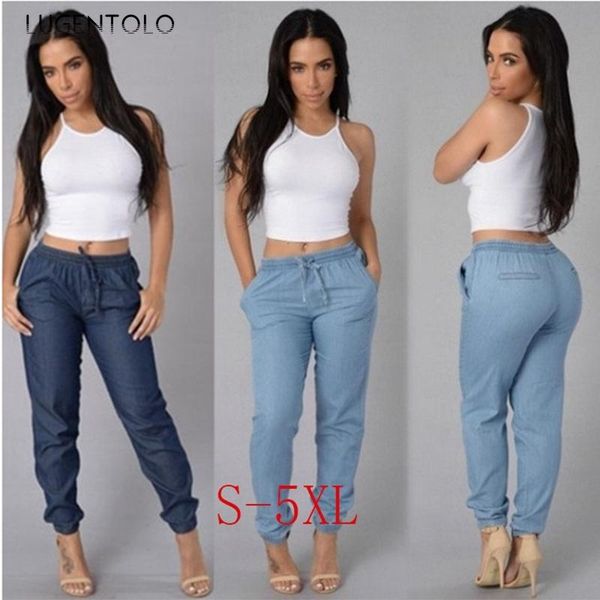 women's jeans lugentolo women sping summer lace up plus size solid thin elasticated waist fashion casual long pencil, Blue
women's jeans lugentolo women sping summer lace up plus size solid thin elasticated waist fashion casual long pencil, Blue