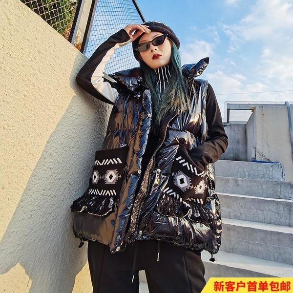 fnoce 2021 new women's vest down cotton jackets fashion youth streetwear eye catching slim stand collar warm parkas coats1, Black;white
fnoce 2021 new women's vest down cotton jackets fashion youth streetwear eye catching slim stand collar warm parkas coats1, Black;white