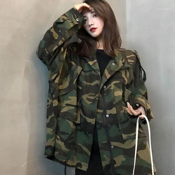 jacket women loose long sleeve stand collar camouflage casual women coat1, Black;brown
jacket women loose long sleeve stand collar camouflage casual women coat1, Black;brown