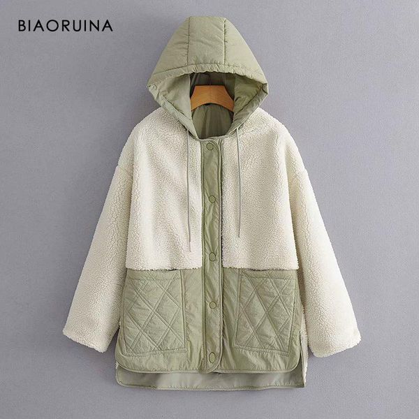biaoruina women's autumn winter vintage lamb patchwork two pockets hooded thick warm jacket female fashion street coat outerwear, Black;brown
biaoruina women's autumn winter vintage lamb patchwork two pockets hooded thick warm jacket female fashion street coat outerwear, Black;brown