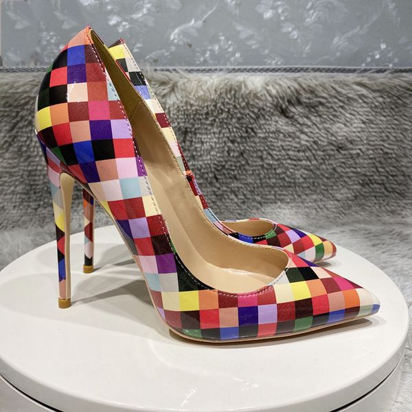 spring new designers red bottom dress shoes with box gingham patent leather pointed toe high heels women party wedding loafers s, Black
spring new designers red bottom dress shoes with box gingham patent leather pointed toe high heels women party wedding loafers s, Black