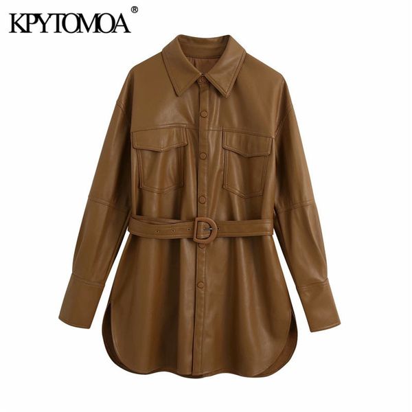 kpytomoa women fashion with belt faux leather loose jacket coat vintage long sleeve pockets female outerwear chic 201030, Black
kpytomoa women fashion with belt faux leather loose jacket coat vintage long sleeve pockets female outerwear chic 201030, Black