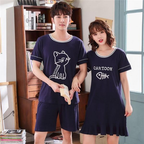 couples short sleeve 100% cotton nightgowns for women summer cute cartoon home dress sleepwear night dress nightdress men pyjama1, Black;brown
couples short sleeve 100% cotton nightgowns for women summer cute cartoon home dress sleepwear night dress nightdress men pyjama1, Black;brown