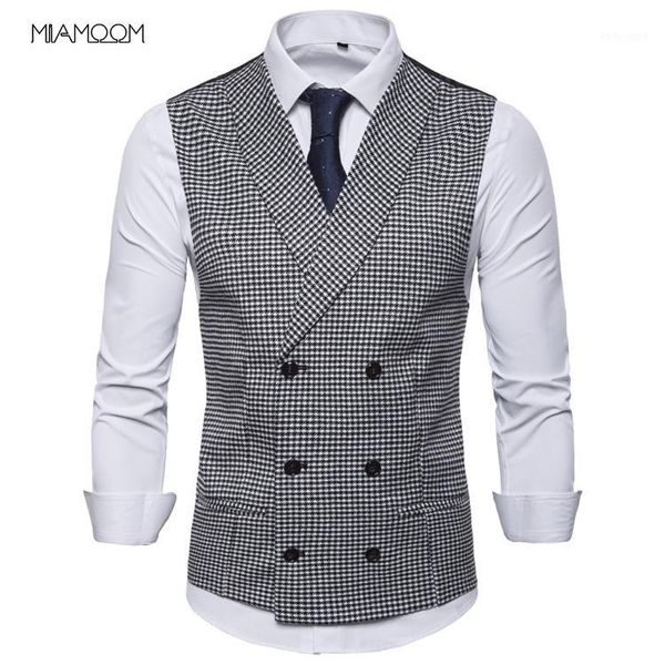 vests men new 2019 men's casual turn-down collar british style plaid double breasted waistcoat1, Black;white
vests men new 2019 men's casual turn-down collar british style plaid double breasted waistcoat1, Black;white