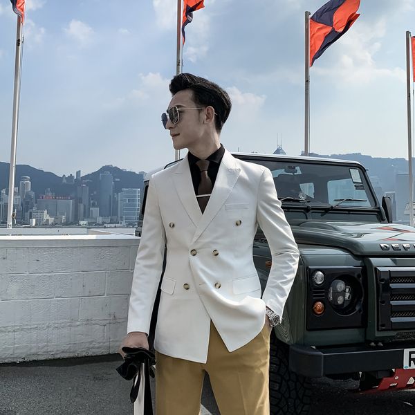 daio mens korean versatile slim men's double breasted single western british suit blazer
daio mens korean versatile slim men's double breasted single western british suit blazer