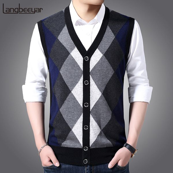 6% wool fashion sleeveless sweater men pullovers cardigan jumpers knitwear vest winter v neck slim fit casual clothing male 201120, White;black
6% wool fashion sleeveless sweater men pullovers cardigan jumpers knitwear vest winter v neck slim fit casual clothing male 201120, White;black