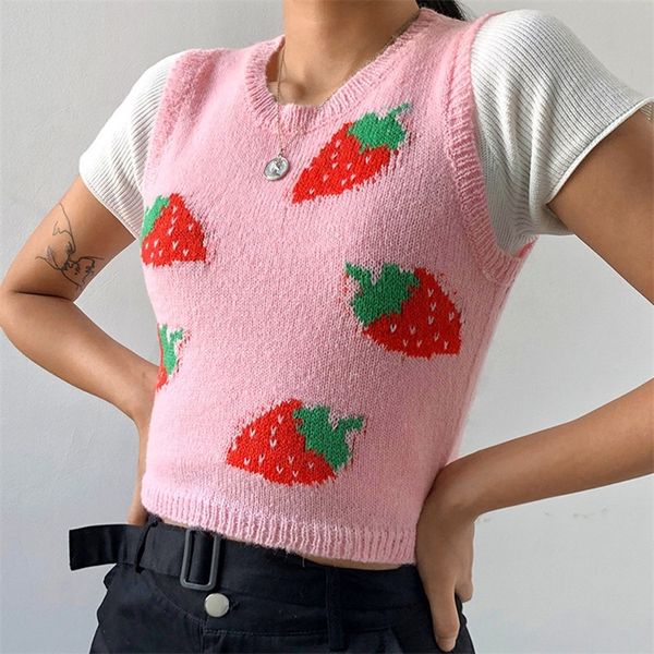 pink sweat cute sleeveless sweater vest women casual autumn strawberry tank knitted crop streetwear outerwear vest #97 y201128, Black;white
pink sweat cute sleeveless sweater vest women casual autumn strawberry tank knitted crop streetwear outerwear vest #97 y201128, Black;white