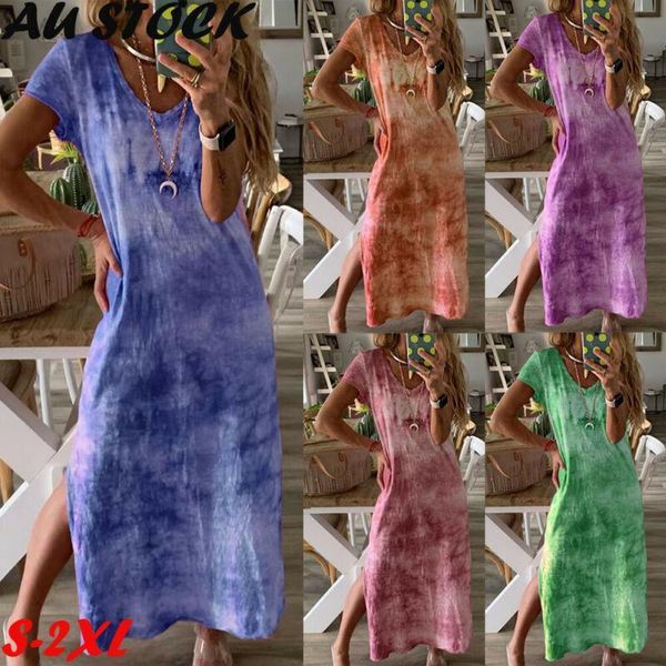 new women summer ethnic boho cotton linen tie-dye split hem short sleeve long maxi casual dress gypsy t-shirt ladies plus size, Black;gray
new women summer ethnic boho cotton linen tie-dye split hem short sleeve long maxi casual dress gypsy t-shirt ladies plus size, Black;gray