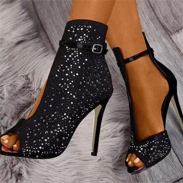 2021 new women crystal sandals ankle straps buckle transparent cover heel pumps ladies sandals party shoes size 35-43, Black
2021 new women crystal sandals ankle straps buckle transparent cover heel pumps ladies sandals party shoes size 35-43, Black