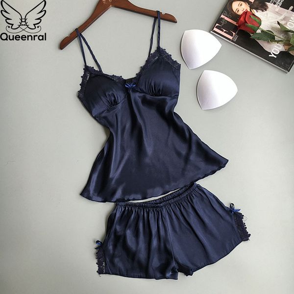 queenral 2 piece pajamas set for lingerie pyjamas nightdress silk satin sleepwear women summer pijama femme y200708, Black;red
queenral 2 piece pajamas set for lingerie pyjamas nightdress silk satin sleepwear women summer pijama femme y200708, Black;red