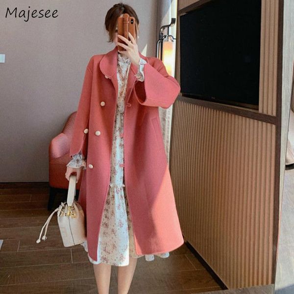 women's wool & blends coats womens korean style elegant temperament single breasted outwear casual all-match arrival retro vintage, Black
women's wool & blends coats womens korean style elegant temperament single breasted outwear casual all-match arrival retro vintage, Black