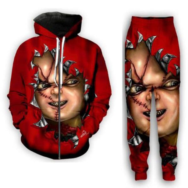 2021 new fashion men/women halloween terror movie chucky zipper hoodie and pants two-piece fun 3d overall printed tracksuits, Gray
2021 new fashion men/women halloween terror movie chucky zipper hoodie and pants two-piece fun 3d overall printed tracksuits, Gray