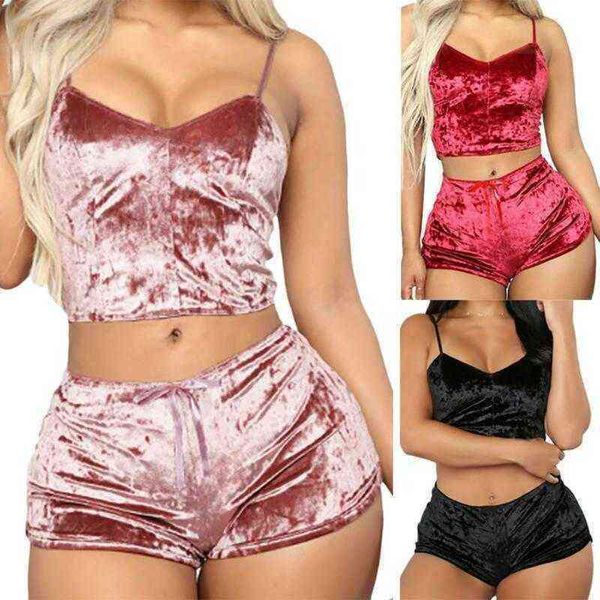 nxy lingerie womens strappy cami crop short pants set sleepwear nightwear pajamas 1216, Red;black
nxy lingerie womens strappy cami crop short pants set sleepwear nightwear pajamas 1216, Red;black