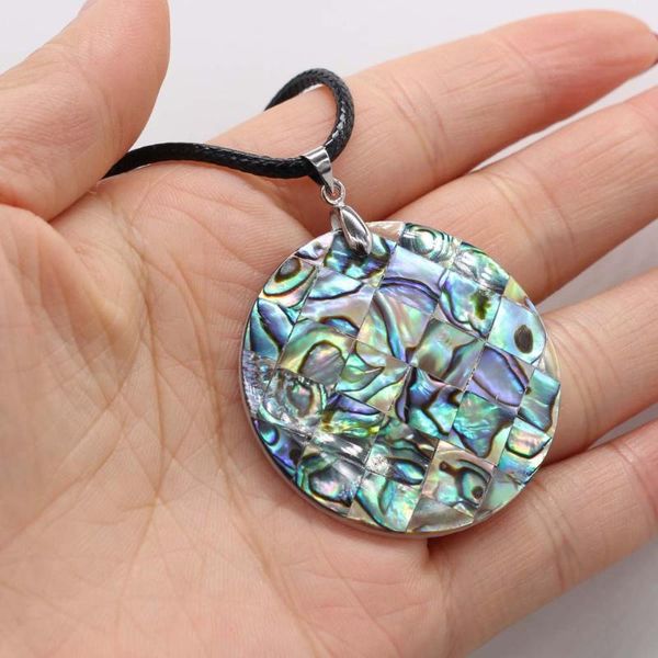 natural shell necklace with round abalone pendant leather cord 2mm charms for elegant women love romantic gift, Silver
natural shell necklace with round abalone pendant leather cord 2mm charms for elegant women love romantic gift, Silver