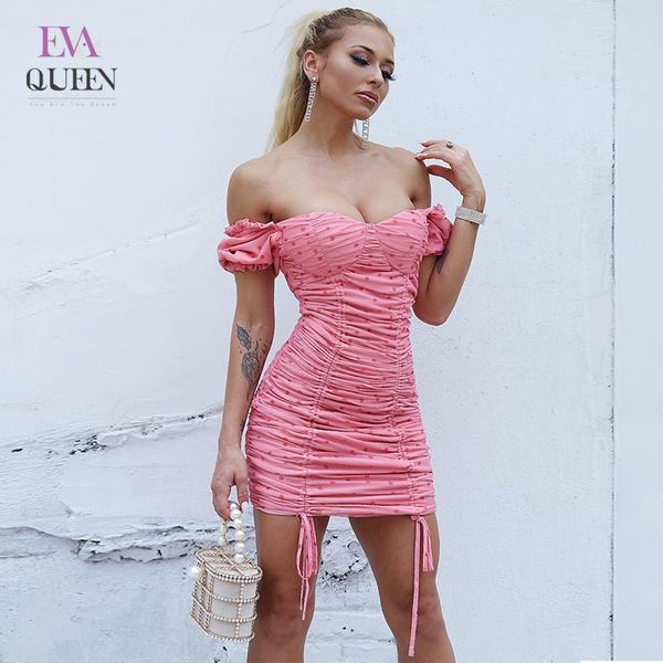 evaqueen summer dress women pink puff sleeve ruched draped slash neck bodycon dresses bandage mini club party clothes, Black;gray
evaqueen summer dress women pink puff sleeve ruched draped slash neck bodycon dresses bandage mini club party clothes, Black;gray